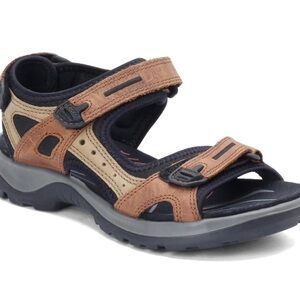 Womens Ecco Yukaton Sandal, Size 8 in Color: Bison,Mineral,Black  wore once !